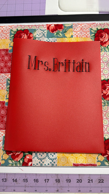 ✨ Personalized Embroidered Folders ✨